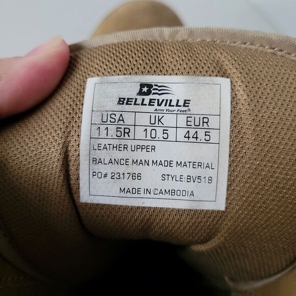 Belleville Mens 11.5R Boots BV518 Spear Point Lightweight Hot Weather Tactical - Picture 12 of 16